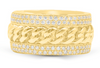 Half Eternity Cuban & Round Cut Diamond Cluster Men's Band Ring (2.50CT) in 10K Gold - Size 7 to 12