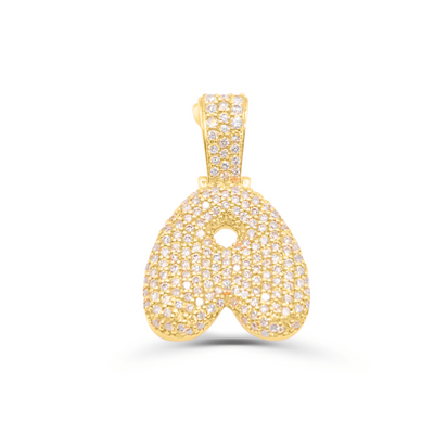 Bubble Letter A Bling Diamond Pendant (2.50CT) in 10K Gold