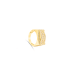 Rectangular Shape Diamond Cluster Men's Pinky Ring (2.55CT) in 10K Gold - Size 7 to 12