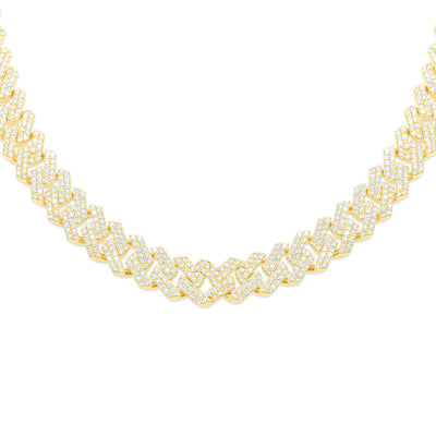 Diamond Miami Cuban Link Chain (29.50CT) in 10K Gold - 12mm (20 inches)