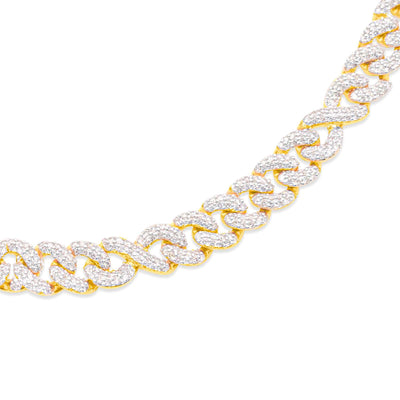 Infinity Diamond Cuban Link Chain (14.50CT) in 10K Yellow Gold - 8mm (22 inches)