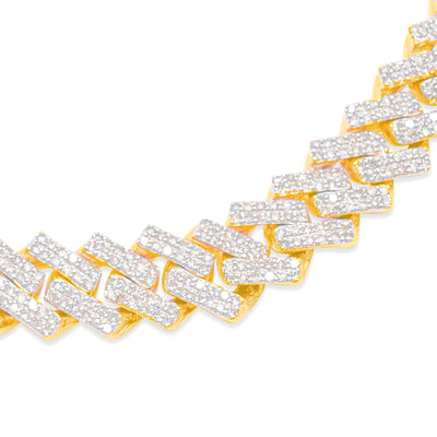 Iced Out Diamond Miami Cuban Link Necklace (32.50CT) in 10K Gold - 12mm (20 inches)