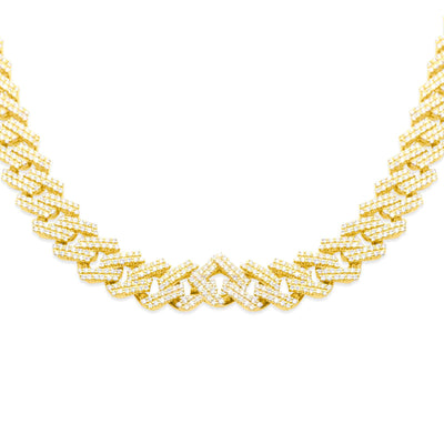 Diamond Miami Cuban Link Chain (19.50CT) in 10K Yellow Gold - 10mm (22 inches)