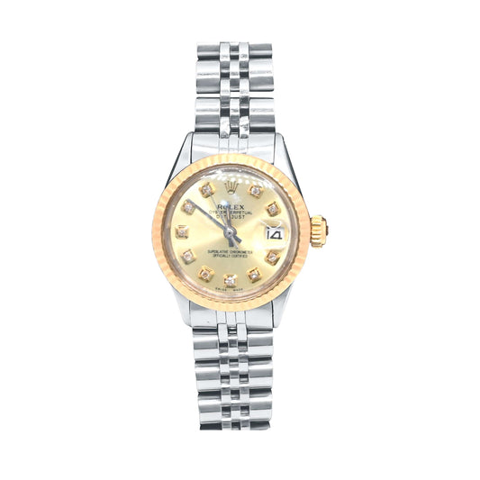 Rolex Date Just 26mm Yellow Gold Dial Stainless Steel
