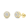 Round Shape Illusion Diamond Cluster Stud Earring (0.25CT) in 10K Gold (Yellow or White)