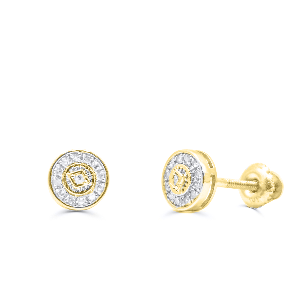 10K White Gold Diamond Earring