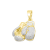 Round Boxing Gloves Diamond Pendant (1.57CT) in 10K Yellow Gold