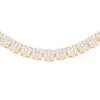 Flower Shape Diamond Tennis Chain (12.50CT) in 10K Yellow Gold - (20 Inches)