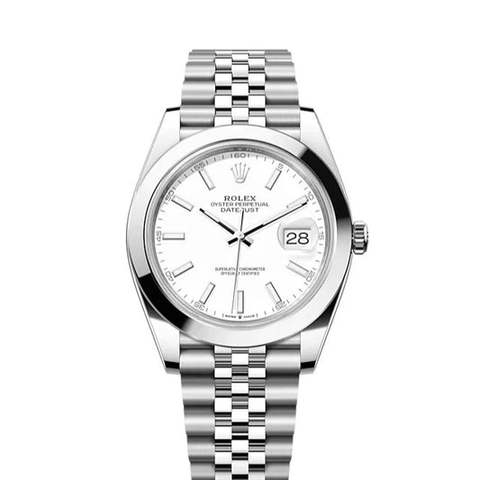 Rolex Datejust 41mm White Dial Jubilee Stainless Steel Watch 126300