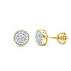 Round Shape  Diamond Cluster Stud Earring (0.25CT) in 10K Gold (Yellow or White)