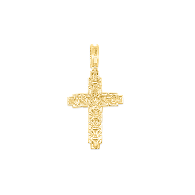 Emerald Cut Cross Diamond Pendant (2.85CT) in 10K Gold