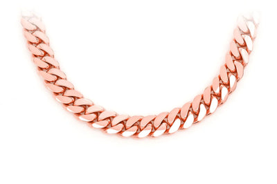 9mm 10K Solid Gold Miami Cuban Chain (White or Yellow or Rose) - from 22 to 26 Inches