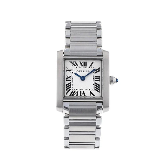 Cartier Tank Francaise 20mm White Dial Stainless Steel Watch 2384