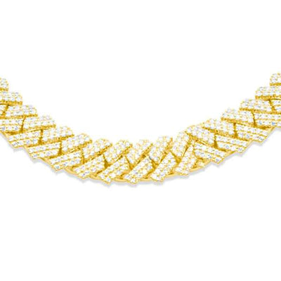 Iced Out Diamond Miami Cuban Link Chain (24.50CT) in 10K Gold - 12mm (22 inches)