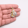 Round Boxing Gloves Diamond Pendant (1.57CT) in 10K Yellow Gold