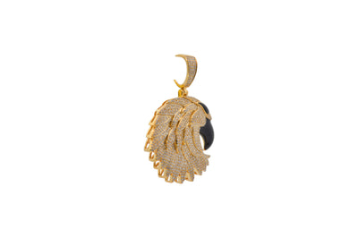 Eagle Face Bling Diamond Pendant For Men (1.36CT) in 10K Yellow Gold