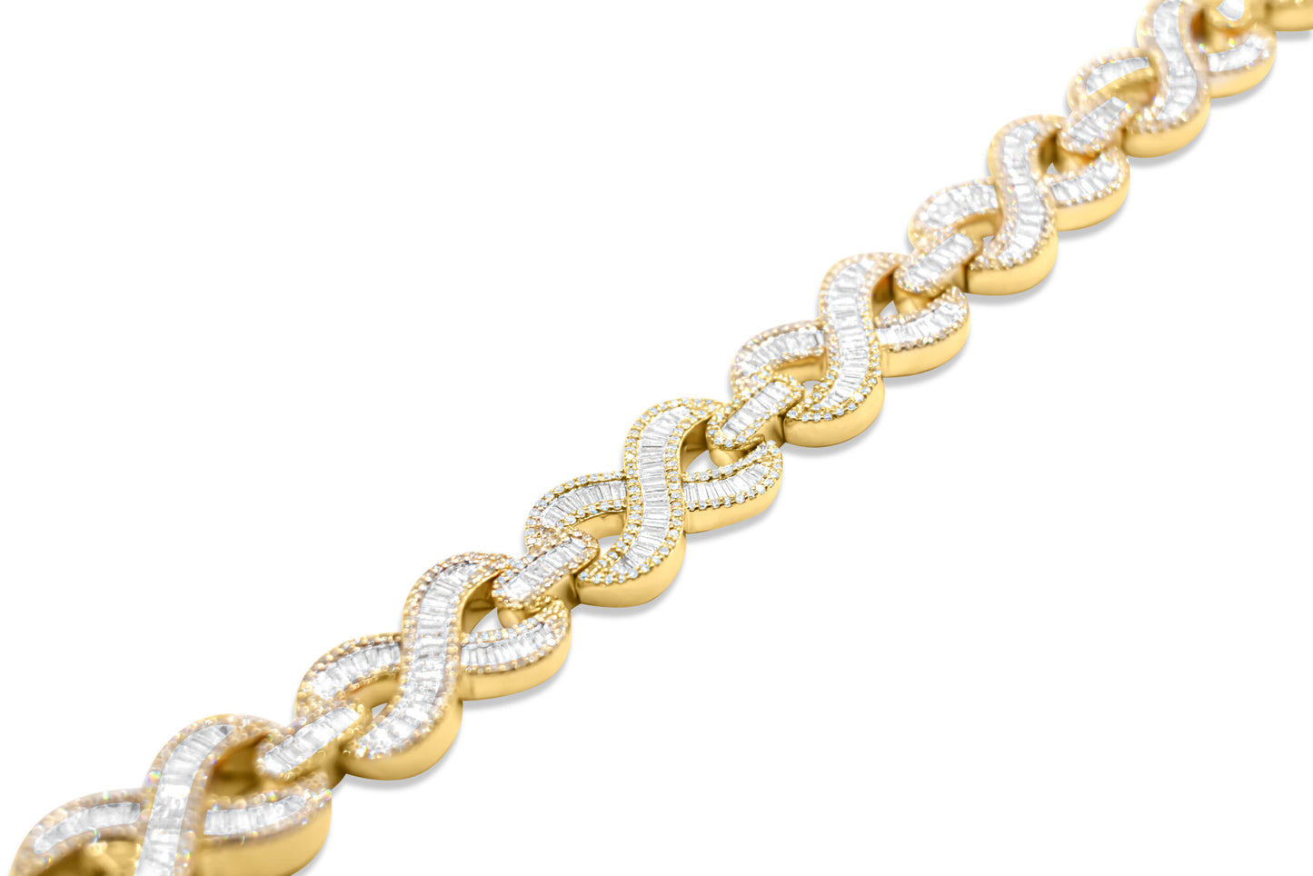 13mm 10K Infinity Gold Diamond Bracelet