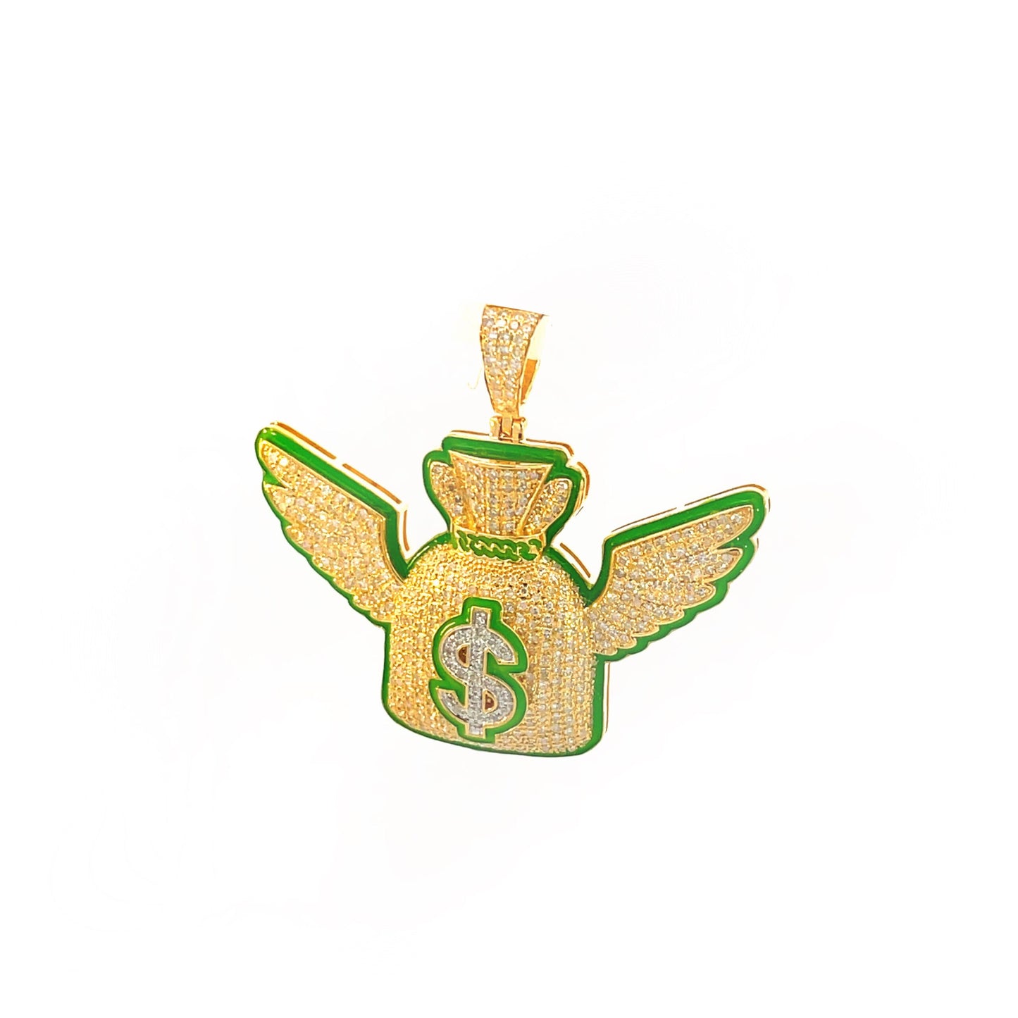 10K Yellow Gold Diamond Pendant for Men 1.63CT