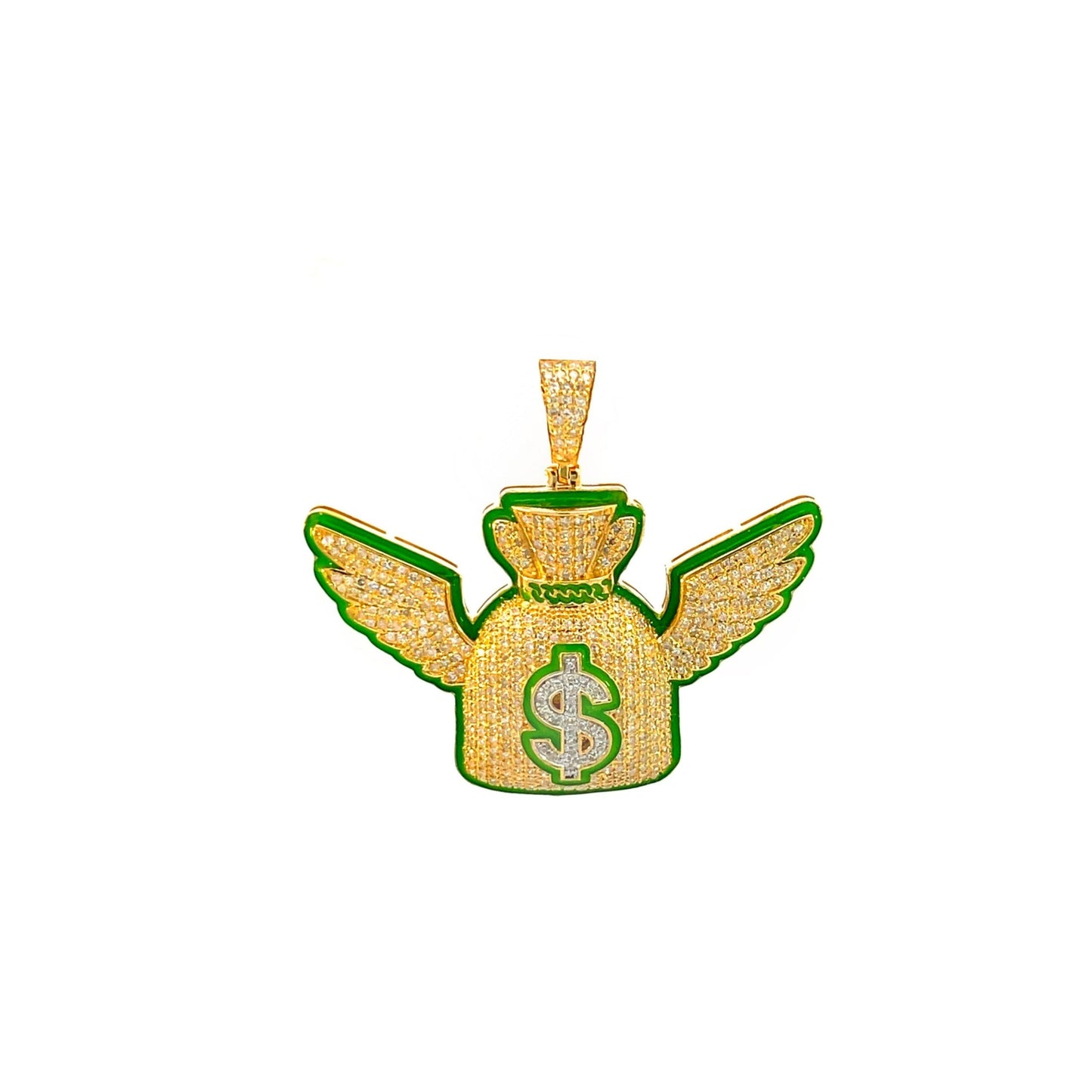 10K Yellow Gold Diamond Pendant for Men 1.63CT
