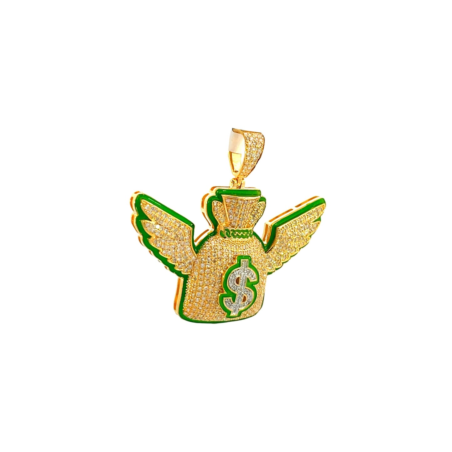 10K Yellow Gold Diamond Pendant for Men 1.63CT