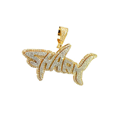 Shark Hip Hop Diamond Pendant for Men (1.50CT) in 10K Yellow Gold