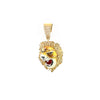 Roaring Lion Face Diamond Pendant for Men (2.30CT) in 10K Yellow Gold