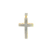 Cross Shape Diamond Pendant for Men (0.26CT) in 10K Yellow Gold