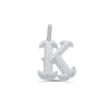 Letter K Initial Diamond Pendant (2.00CT) in 925 Sterling Silver