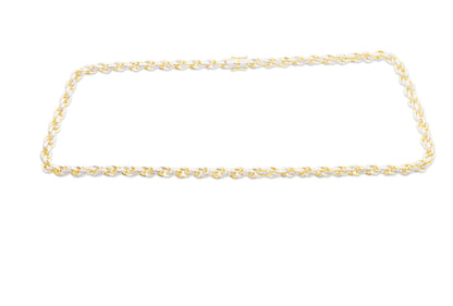 6mm 10K Two-Tone Diamond Cut Rope Yellow Gold Chain