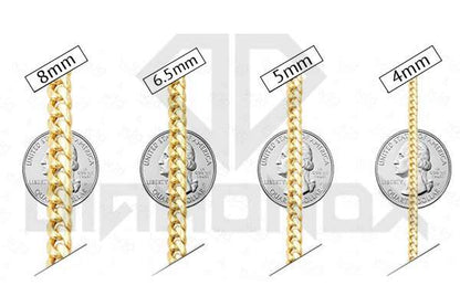 8mm 10K Solid Gold Miami Cuban Chain