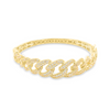 Cuban Link Diamond Bangle (4.00CT) in 10K Yellow Gold - 15mm