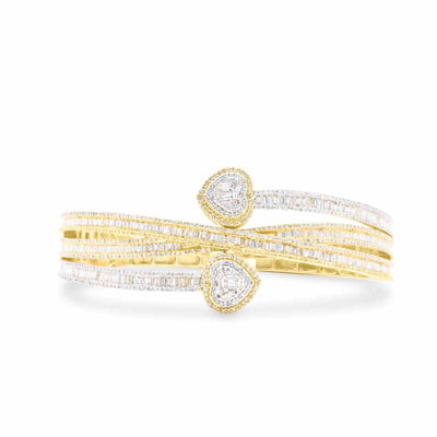 Baguette Diamond Bangle (3.65CT) in 10K Gold - 24mm