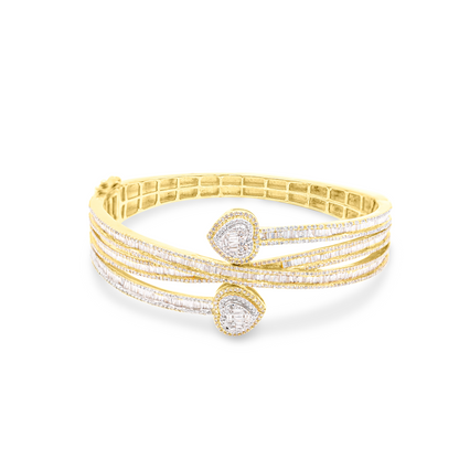 24mm 10K Iced Gold Diamond Bangle
