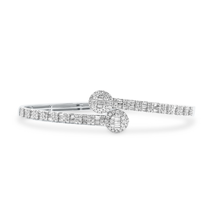 Baguette Diamond Bangle (2CT) in 10K Gold - 5.5mm