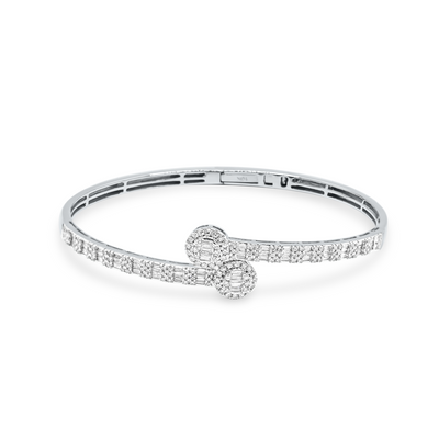 Baguette Diamond Bangle (2CT) in 10K Gold - 5.5mm