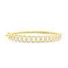Iced Out Cuban Link Diamond Bangle (0.94CTW) in 10K Yellow Gold - 7.5mm