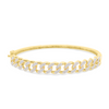 Iced Out Cuban Link Diamond Bangle (0.94CTW) in 10K Yellow Gold - 7.5mm