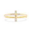 Cross Shape Baguette Diamond Bangle (2.05CT) in 10K Gold - 5.5mm