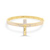 Cross Shape Baguette Diamond Bangle (2.05CT) in 10K Gold - 5.5mm