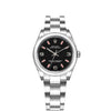 Rolex Oyster Perpetual 31mm Stainless Steel Black Dial Pink Index Watch 177200