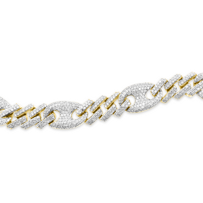 Cuban Link Diamond Bracelet in 10K Gold - 11mm