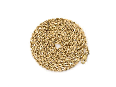 2.5mm 10K Solid Gold Rope Chain (White or Yellow) - from 22 to 20 Inches