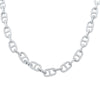 Prong Diamond Anchor Link Necklace (9CT) in 10K White Gold - (20 Inches)