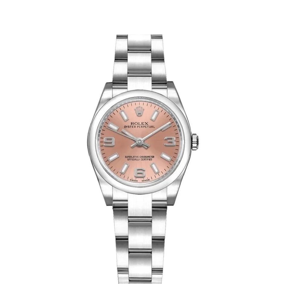 Rolex Oyster Perpetual 26mm Stainless Steel Pink Dial Watch 176200