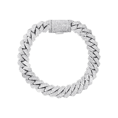 Iced Out Cuban Prong Diamond Bracelet (7CT) in 10K Gold (White or Yellow) - 10mm