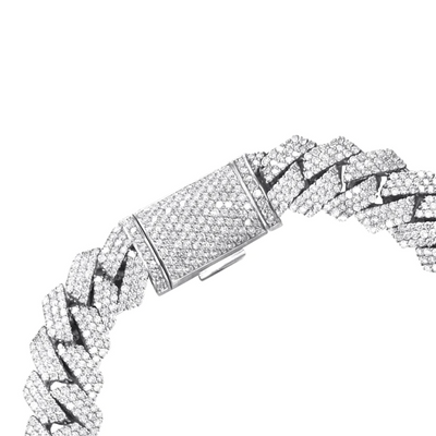 Iced Out Cuban Prong Diamond Bracelet (7CT) in 10K Gold (White or Yellow) - 10mm