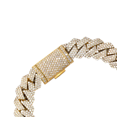 Iced Out Cuban Prong Diamond Bracelet (7CT) in 10K Gold (Yellow or White) - 10mm