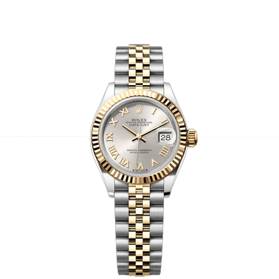 Rolex Datejust 28mm 2 Tone 18k Yellow Gold & Stainless Steel Silver Dial Jubilee Watch 279173