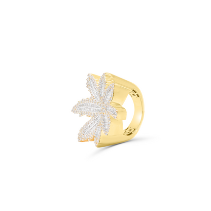10K Gold Diamond Weed Ring 3.50CT